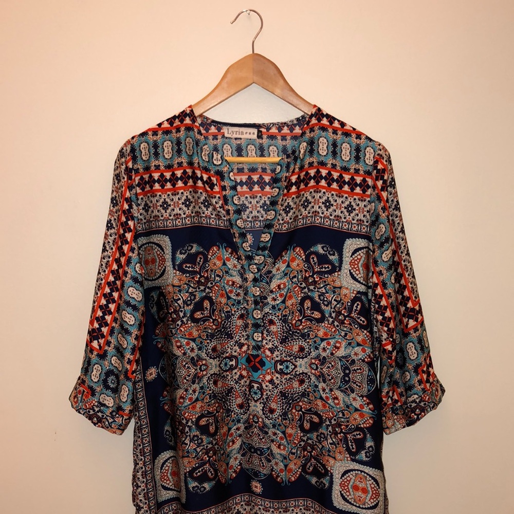 Paisley Print Mini Dress